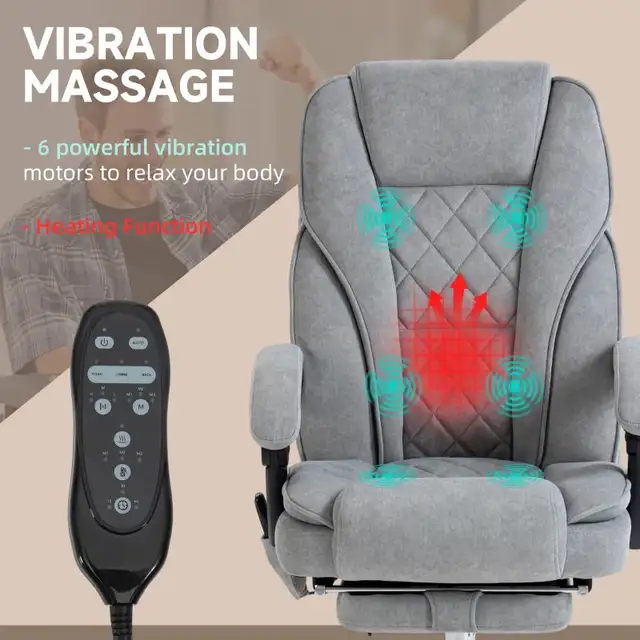 Heated Massage Office Chair, Heated Reclining Computer Chair in Chairs & Recliners in Markham / York Region - Image 3