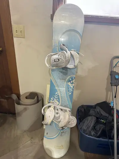 k2 women’s snowboard with Burton bindings, View more