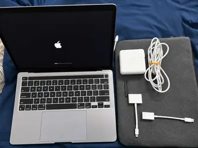Macbook pro M1 with stand and accessories , View more