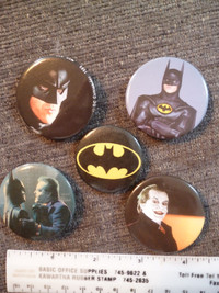 Batman and Joker DC Comics Movie pins x 5 1989 & 1991
