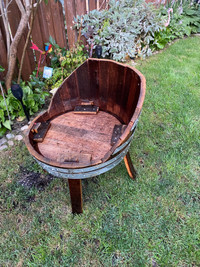 Whisky barrel chair / plant holder.