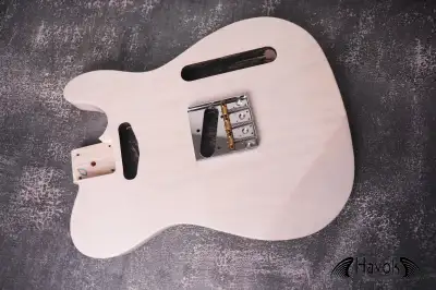 Tele Body With Strat Contours 3 Piece Ash White, View more