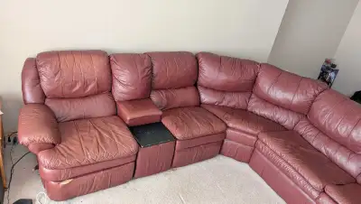 Burgundy Leather Couch, View more