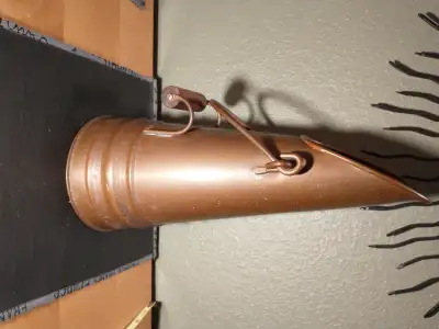 Antique copper coal scuttle., View more