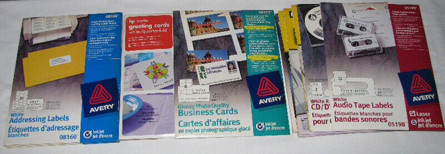 Assorted Avery Labels Addressing CD/DVD Audio Business Cards in Other Business & Industrial in Saint John