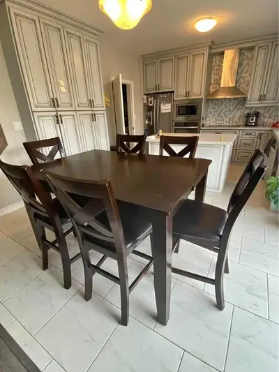 Wooden Dining table with 6 chairs ~ Free delivery, View more