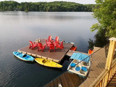 Waterfront cottage rental, pool table, foosball, badminton, golf, View more