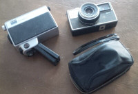 Ricoh 126-C Film Camera w Case/Kodak Brownie CineCamera Movie Ca