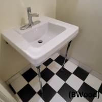 Bathroom Sink - Retro, Wall-Mount, 2-Front Legs, 1950's