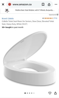 Elevated Toilet Seat, Elongated (18.5") Hamilton Ontario Preview