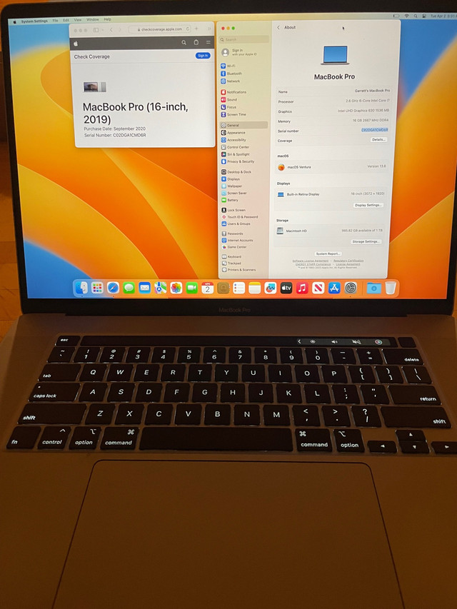 16” MacBook Pro 2019 I7 1TB in Laptops in Ottawa - Image 2
