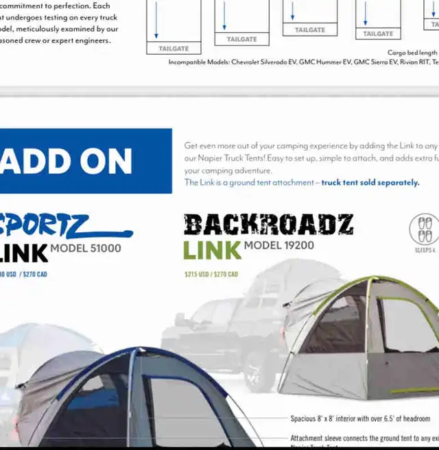 Napier Backroadz Truck Tent in Fishing, Camping & Outdoors in Sarnia - Image 2