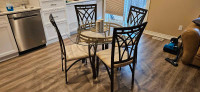 Glass Kitchen Table and 4 Chairs