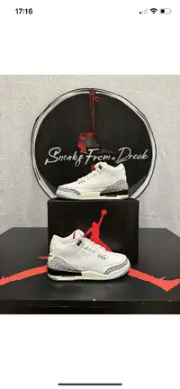 Jordan 3 white cement reimagined size 7y-8.5 women