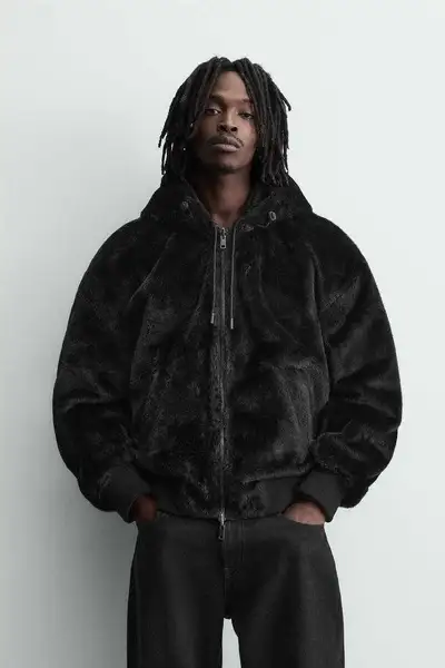 Zara reversible fur bomber XL men, View more