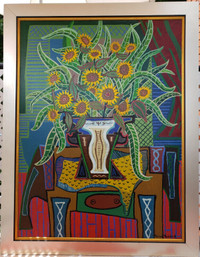 Pierre Bédard "Fleurs solaires" huile, 36 x 48 /oil on canvas