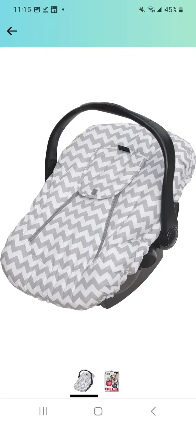 Jolly Jumper Sneak a Peek Infant Baby Car Seat Cover in Strollers, Carriers & Car Seats in Mississauga / Peel Region - Image 4