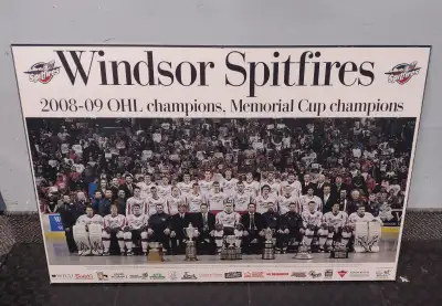 Memorialize the Spitfires' OHL winning Championship game from the 2008-09 season! Printed on Wood, 3...