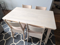 Ikea Norraker Table w/ four Norraker chairs 125x74cm/49x29inch