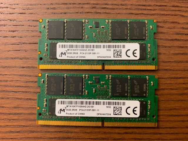 Micron 8GB 2Rx8 PC4-2133P DDR4 Laptop SDRAM MTA16ATF1G64HZ-2G1B1 dans Accessoires pour portables  à Laval/Rive Nord