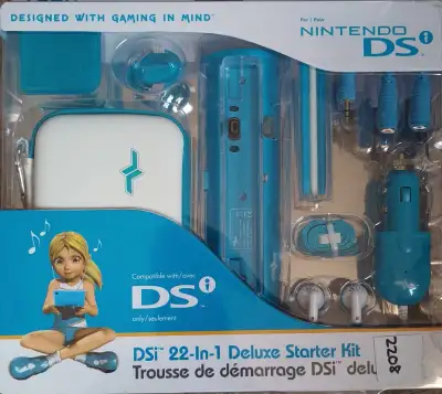 NEW Nintendo DS i-CON DSi 22-IN-1 Deluxe Starter Kit Blue & Blac, View more