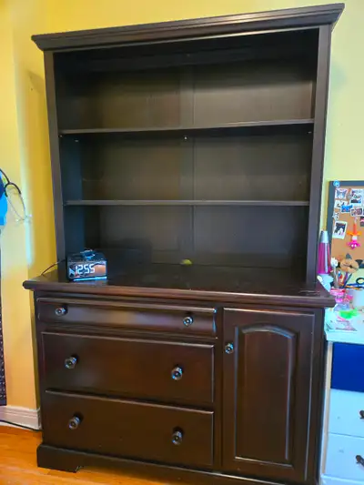 Solid Wood Dresser and Hutch Combo (Espresso Finish), View more