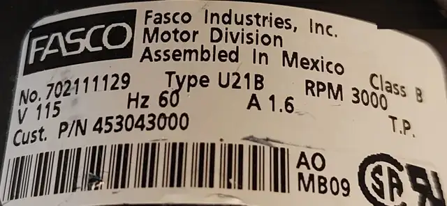 FASCO Inducer Blower Motor Assembly 702111129 M007 in Heating, Cooling & Air in City of Toronto - Image 5