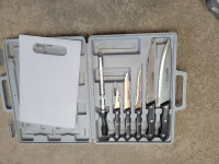 Messer Knife 6 Piece Set with Case and Cutting Board