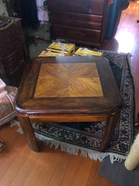 Vintage Brown Wood Table. Single Mom Breast Cancer Fundraiser. 