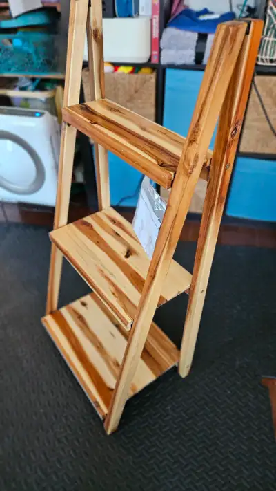 Solid wood acacia foldable shelving unit - brand new, View more