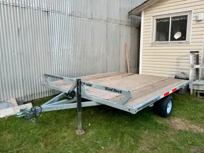 8.5 ft x 10 ft with bolted Deck Boards. 3500 lb Axle, Heavy-Duty Winch, Bearing Buddies, Marker and...