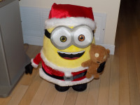 18" CHRISTMAS SANTA MINION, STUFFED WITH TEDDY