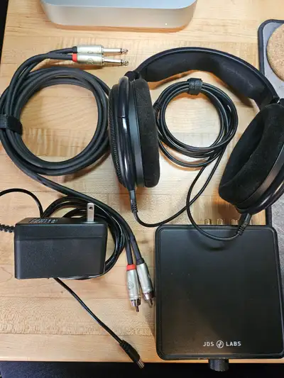 JDS Atom Headphone Amp + Sennheiser/Massdrop HD6XX Headphone lot, View more