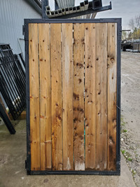 Wood Gate with Black Metal frame USED