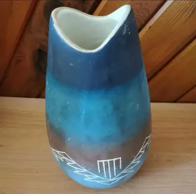 Tall Native American Artist Signed Vase, View more