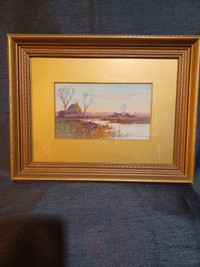 Antique watercolour painting by F Edwards..