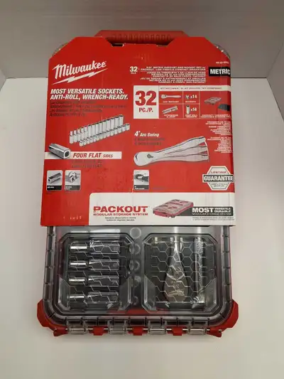 Milwaukee 48-22-9482 Packout 32 piece Metric 3/8"  Ratchet Set, View more