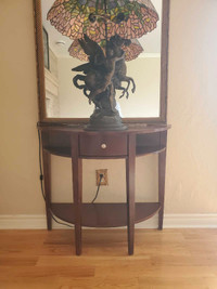 Wood console table with drawer 