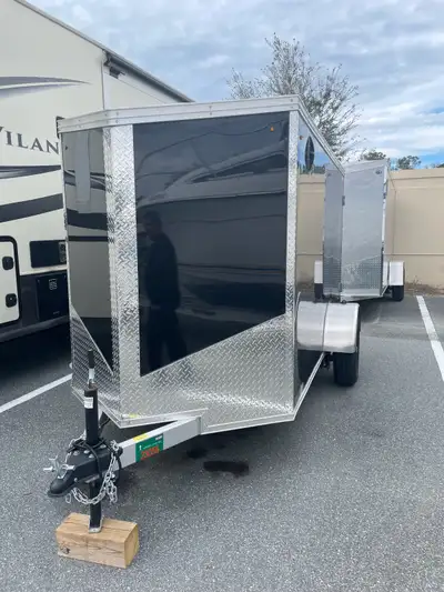 All aluminum trailer purchased October 2025 Weberlane made Interior has lights, D rings, easy track...