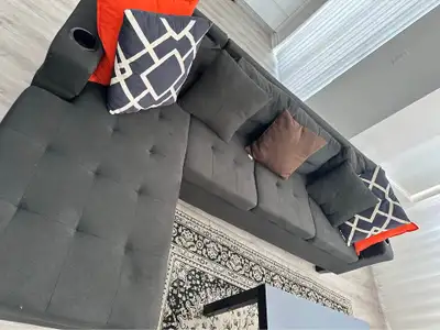MUST GO ASAP!! 4 Seater Fabric Sectional Sofa Couch, View more
