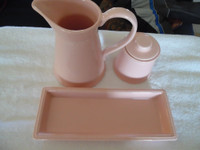 Classic Trio of Wade Pottery Dusty Rose Dishes
