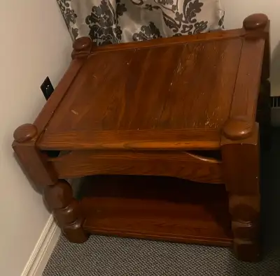 Solid oak table.