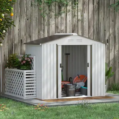 7'x 4'x 6' Garden Tool Shed Metal Storage Shed, View more