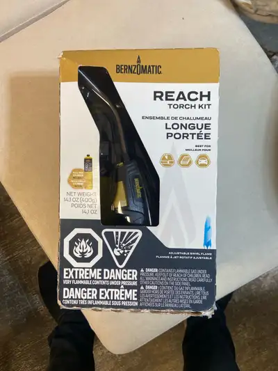I am selling a brand new BernzOmatic Reach Torch Kit, perfect for overhead work, soldering, and wood...