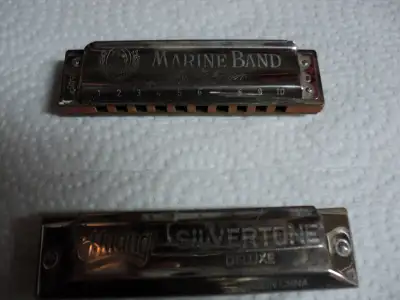 PAIR Harmonicas 1) Marine Band Germany 2) Sivertone Deluxe, View more