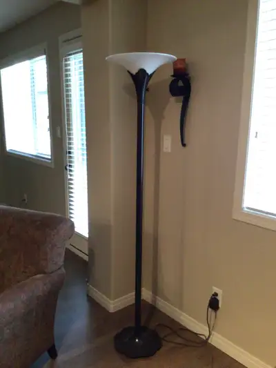 Metal Floor Lamp with Glass Shade, View more