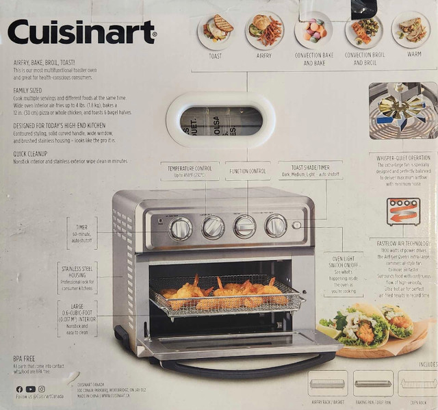 Cuisinart Air Fryer Convection Oven - BRAND NEW in Toasters & Toaster Ovens in Edmonton - Image 2
