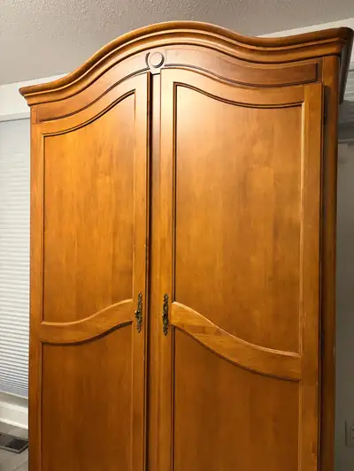 Beautiful Vintage Style Wooden Armoire Wardrobe, View more
