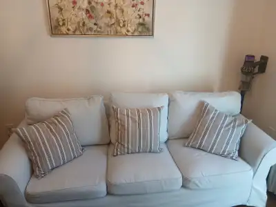 Ikea soft three seater sofa with washable cover., View more