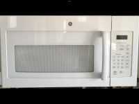 GE WHITE OVER THE RANGE MICROWAVE 